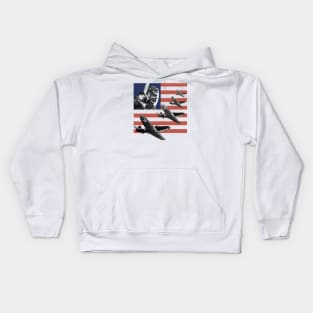 American Fighter Plane Flag Kids Hoodie